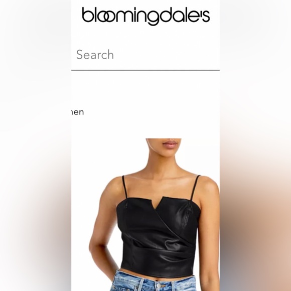 LUCY PARIS black faux leather bustier crop tank top w/spaghetti strap NEW RE$69 - Picture 2 of 14